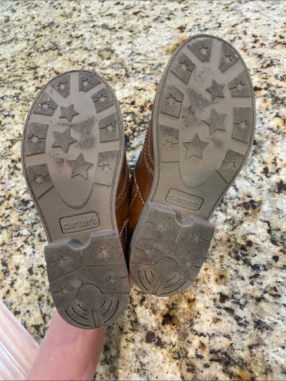 Carter's Brown Leather-Look Kids Wingtip Dress Shoes